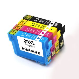 Ink4sure Super High Yield 29XL Ink Cartridge Page Up to 500 Pages/Cartridge，Includes 29XL bk/c/m/y, Compatible for XP-455, XP-452, XP-445, XP-442, XP-435, XP-432, XP-355, XP-352, XP-345, XP-342, XP-335, XP-332, XP-257, XP-255, XP-247, XP-245 and XP-235