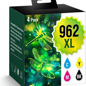 962XL Ink Cartridges Combo Pack 962XL Ink Cartridges for HP962 962XL Ink Cartridges Work for HP Officejet Pro 9010 9015e 9025e 9015 9025 9015e 9018e 9025e 9020 Printer for HP 962 XL (4 Pack)
